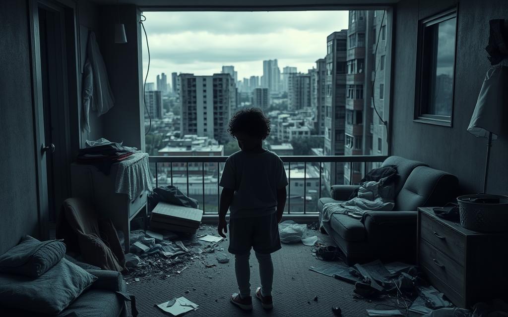 A Somber Scene Depicting The Economic Consequences Of Family Violence. In The Foreground, A Worn-Down Apartment With A Single Working Parent Struggling To Make Ends Meet, Surrounded By The Remnants Of A Broken Home. The Middle Ground Shows A Child, Head Down, Facing An Uncertain Future. In The Background, A Bleak Urban Landscape, Symbolizing The Systemic Challenges Faced By Victims Of Domestic Abuse. The Scene Is Lit With A Melancholic, Muted Palette, Conveying The Emotional And Financial Toll Of Family Violence. A Wide-Angle Lens Captures The Full Scope Of This Complex Issue, Inviting The Viewer To Contemplate The Pervasive Impact On Individuals, Families, And Communities. A Somber Scene Depicting The Economic Consequences Of Family Violence. In The Foreground, A Worn-Down Apartment With A Single Working Parent Struggling To Make Ends Meet, Surrounded By The Remnants Of A Broken Home. The Middle Ground Shows A Child, Head Down, Facing An Uncertain Future. In The Background, A Bleak Urban Landscape, Symbolizing The Systemic Challenges Faced By Victims Of Domestic Abuse. The Scene Is Lit With A Melancholic, Muted Palette, Conveying The Emotional And Financial Toll Of Family Violence. A Wide-Angle Lens Captures The Full Scope Of This Complex Issue, Inviting The Viewer To Contemplate The Pervasive Impact On Individuals, Families, And Communities.