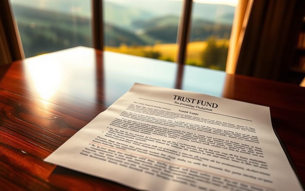 A Thoughtfully Designed Trust Fund Document, Its Pages Filled With Carefully Crafted Legal Clauses, Rests On A Polished Wooden Table. Soft, Warm Lighting Illuminates The Scene, Casting A Subtle Glow On The Document'S Intricate Details. The Background Features A Serene Landscape, Suggesting The Tranquility And Security That Such A Trust Can Provide For Minors And Special Needs Beneficiaries. The Overall Atmosphere Conveys The Importance And Care Required When Establishing These Specialized Financial Arrangements. A Thoughtfully Designed Trust Fund Document, Its Pages Filled With Carefully Crafted Legal Clauses, Rests On A Polished Wooden Table. Soft, Warm Lighting Illuminates The Scene, Casting A Subtle Glow On The Document'S Intricate Details. The Background Features A Serene Landscape, Suggesting The Tranquility And Security That Such A Trust Can Provide For Minors And Special Needs Beneficiaries. The Overall Atmosphere Conveys The Importance And Care Required When Establishing These Specialized Financial Arrangements.